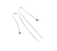 925 Silver Threader Ear Thread Earrings with Peg Cap DIY Findings F0591-Rose Gold-10 Pairs