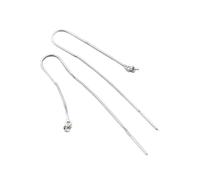 925 Silver Threader Ear Thread Earrings with Peg Cap DIY Findings F0591-Rose Gold-10 Pairs