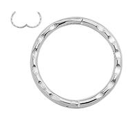 925 Solid Sterling Silver Australian Made Faceted Hinged Sleeper Earrings Nose Lip Septum Tragus Hoop Segment Ring Nickel Free Hypoallergenic (12mm)