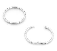 925 Solid Sterling Silver Australian Made Faceted Hinged Sleeper Earrings Nose Lip Septum Tragus Hoop Segment Ring Nickel Free Hypoallergenic (8mm)