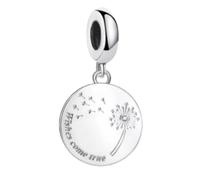 925 Solid Sterling Silver Flower Lovers Charm (various styles) | Five Petal | Dandelion | Cubic Zirconia | For Pandora Bracelets OR Necklace | Gift Packed (Dandelion Wish Flower)