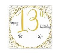 925 Solid Sterling Silver Studs - 13th Birthday Star Earrings Gift - Happy 13th Birthday - Gift Boxed For New Teenager From Friend, Thoughtful Unique Versatile Milestone Present