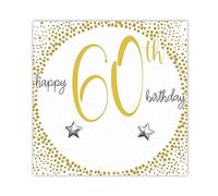 925 Solid Sterling Silver Studs - 60th Birthday Star Earrings Gift - Happy 60th Birthday - Gift Boxed For Friend Colleague Family Member - Thoughtful Unique Versatile Milestone Present