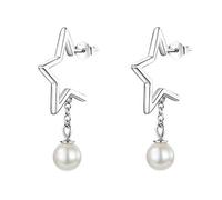 925 Star Drop Earrings For Women Pearl Dangle Earing Wedding Elegant Fine Jewelry