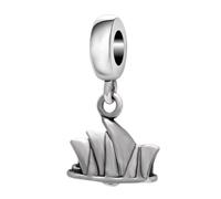 925 Sterlign Silver Sydney Opera House Charm Famous Charm 925 Sterling Silver Travel Charm Dangel Charm for Pandora Charm Bracelet (Sydney Opera House)