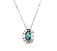925 Sterling Fine For Women Oval Pendant Necklace Classical Authentic Silver Jewelry