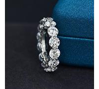 925 Sterling Silver 1 Row Carbon Diamond Rings For Women Sparkling Wedding Engagement Jewelry