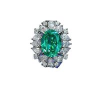 925 Sterling Silver 12 * 16mm Green Carbon Diamond Rings For Women Sparkling Wedding Jewelry