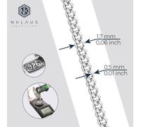 925 STERLING SILVER 16 18 20 22 24 28 30 31" INCH FLAT CURB LINK CHAIN NECKLACE