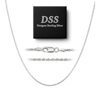 925 Sterling Silver 2MM Diamond Cut Rope Chain Necklace for Women & Girls Upgraded Lobster Claw Clasp Made in Italy 16 18 20 22 24 30 and 36 Inch, Metal