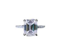 925 Sterling Silver 8 * 10mm Carbon Diamond Tower Rings For Women Sparkling Wedding Jewelry