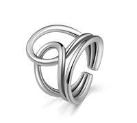 925 Sterling Silver Adjustable Ring for Women Wave Knot Thumb Ring Dainty Chunky Ring Adjustable Sterling Silver No Gemstone
