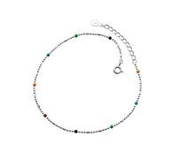 925 Sterling Silver Anklets Fashion Summer Colour Beads Anklets For Women Birthday Gift Fine 925 Jewelry