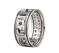925 Sterling Silver Anubis Ring - Egyptian God Jewelry for Men Women, Gothic Couple Matching Pinky Ring, Unique Gift for Him Her(13)