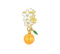 925 Sterling Silver Apple Charm Lemon Charm Orange Charm Peach Charm Cherry Charm Strawberry Charm Pineapple Charm Grapefruit Charm Avocado Charm Summer Charm For Women Charm Bracelet (Orange)