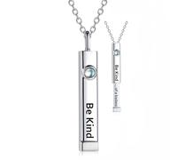 925 Sterling Silver Be Kind of A Bith/Badas Necklace - 3D Rose Gold/14K Gold/Silver Hidden Message Necklace Be Kind Of A Bich Vertical Moonstone Bar Mantra Pendant, 27*5mm, 925, Cubic Zirconia