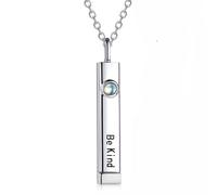 925 Sterling Silver Be Kind of A Bith/Badas Necklace - 3D Rose Gold/14K Gold/Silver Hidden Message Necklace Be Kind Of A Bich Vertical Moonstone Bar Mantra Pendant, 27*5mm, 925, Cubic Zirconia