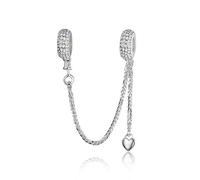925 Sterling Silver Beads Safety Chain Stopper Charms For Pandora Women's European Style Snake Chain Bracelet Jewelry (B)