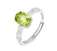 925 Sterling Silver Birthstone Rings Promise Wedding Anniversary Band For Women Oval Cut Gemstone Finger Band Jewellery With Gift Box Peridot Ring