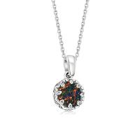 925 Sterling Silver Black Opal Gemstone Vintage Pendant October Birthston, Handmade Necklace For Girl's and Women's