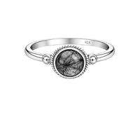 925 Sterling Silver Black Rutile Gemstone Ring Simple Elegant Everyday Handmade Jewelry R-1928AJ_R