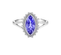 925 Sterling Silver Blue Copper Turquoise Marquise Shape Gemstone Ring Simple Elegant Everyday Handmade Jewelry R-1897AN_K