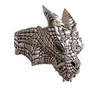 925 Sterling Silver Blue CZ Majestic Dragon King Punk Ring TA513 UK Size P½~Z5 (UK R½ (59.5mm))