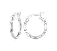 925 Sterling Silver Bold Classic Hypoallergenic Hoop Earrings, White Gold Standard Tube Earrings For Women