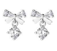 925 Sterling Silver Bow Drop Dangle Earrings,Bowknot Stud Earrings Ribbon Bow Studs for Women Girls Teenager