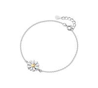 925 Sterling Silver Bracelet,Elegant Charm Adjustable Bracelet Korean Style Smart Flowers Small Daisies Pendant Bangle With Silver Chain For Women Girl Anniversary Birthday Jewellery Friend Party