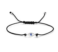 925 Sterling Silver Bracelets For Women Blue Cz Evil Eye Bracelet Turkey Jewelry Black Adjustable Rope Chain Gift Girl