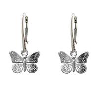 925 Sterling Silver Butterfly Leverback Dangle Drop Earrings for Women Girls Birthday Anniversary | Butterfly Nature Lovers Gift Earrings | Gift Boxed | Handmade In UK