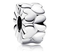 925 Sterling Silver Charms Bracelet Necklace Roses Forever Love Infinity Heart Family Charm Sparkling Star Clip Pendant Beads Jewellery Gift for Women Girls for Christmas Birthday, Zirconia silver