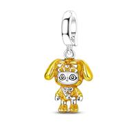 925 Sterling Silver Charms for Pandora Bracelet, Dangle Pendants & Bead Charms for Women's Bracelets & Necklaces DIY Jewelry, Capybara Dog Animal Charm - Love Cube, 0.46cm/0.18inch, Sterling Silver