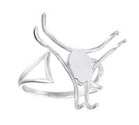 925 Sterling Silver Claw Ring Blank Ring Base Setting for Irregular Gemstone Setting Handmade Jewelry DIY Ring for Women, Style A-5 Prongs, Silver, 无宝石