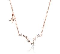 925 Sterling Silver Crystal Taurus Capricorn Scorpio Twelve Constellation Pendant Necklaces Women Wedding Jewelry