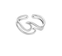 925 Sterling Silver Curved Double-layer Ring Ocean Wave Line Ring Orignal For Women Sunmmer Gift Minimalist Fine Jewelry