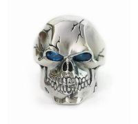 925 Sterling Silver CZ Eyes Skull Mens Biker Ring Punk Jewellery TA131A UK Size N½~Z3