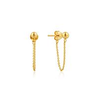 Ania Haie Silver Shiny Gold Plated Modern Chain Stud Earrings E002-06G