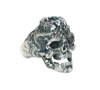 925 Sterling Silver Details Dragon Skulls Ring Punk Jewellery TA132A UK Size N½~Z4 (UK W½ (65.9mm))