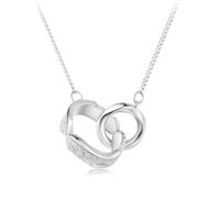 925 Sterling Silver Double Circle Mobius Pendant Necklace Angel Wing Neck Chain for Women Birthday Fine Jewelry