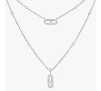925 sterling silver double layer pendant women's necklace