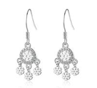 925 Sterling Silver Dream Catcher Dangle Earring, Silver Zirconia Snowflake Tassel Drop Earrings, Dainty Hook Dangling Earrings for Women Gift