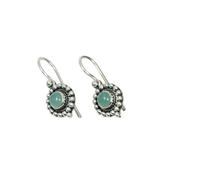 925 Sterling Silver Drop Earrings, Handmade Boho Dangle in Topaz, Onyx and Others (Aqua Chalcedony)