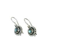 925 Sterling Silver Drop Earrings, Handmade Boho Dangle in Topaz, Onyx and Others (Labradorite)