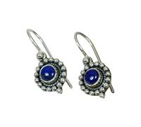 925 Sterling Silver Drop Earrings, Handmade Boho Dangle in Topaz, Onyx and Others (Lapis Lazuli)