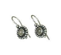 925 Sterling Silver Drop Earrings, Handmade Boho Dangle in Topaz, Onyx and Others (Rose Quartz)