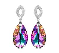 925 sterling silver earrings, embellished with Swarovski crystals, GONA JEWELRY hypoallergenic earrings for women, earrings for women, earrings for women, gift for mom, wife, girlfriend, Short Drop