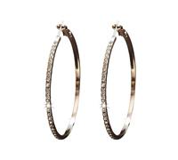925 Sterling Silver Earrings For Women Full Dangle Round Hoop Earrings For Her Cute Clip on Earrings (B, One Size)