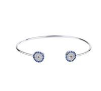 925 Sterling Silver Evil Eye Bangles Bracelet Blue Eye Designer Bracelets For Women Snake Chain Turkey Jewelry